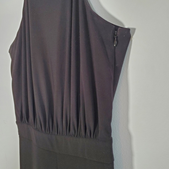 Laundry by Shelli Segal Black Open Peep Back Wide Leg Chain Halter Neck Jumpsuit - Picture 5 of 8